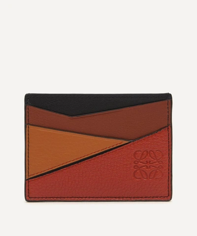 Loewe Puzzle Plain Leather Card Holder In Multi