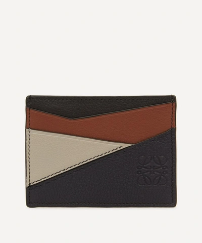 Loewe Puzzle Plain Leather Card Holder In Multi
