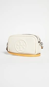 Tory Burch Perry Bombe Mini Metallic Leather Crossbody In Champagne