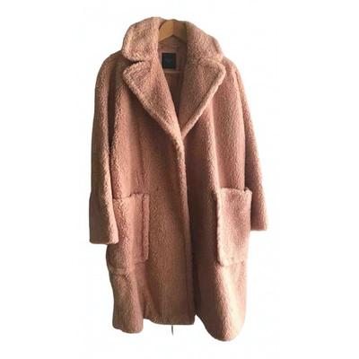 Pre-owned Max Mara Faux Fur Coat In Pink
