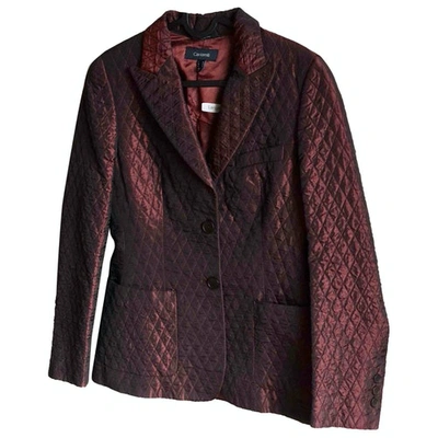 Pre-owned Cantarelli Silk Suit Jacket In Burgundy