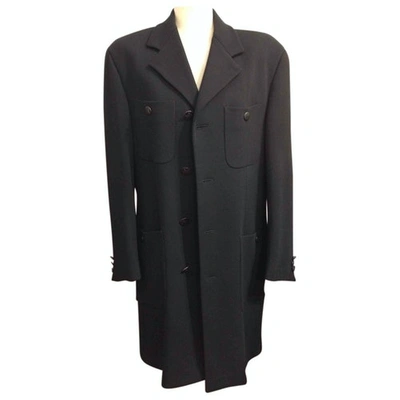 Pre-owned Pal Zileri Wool Coat In Black