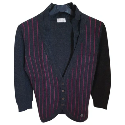 Pre-owned Valentino Wool Cardigan In Anthracite