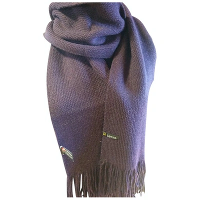 Pre-owned Lotto Wool Scarf & Pocket Square In Purple