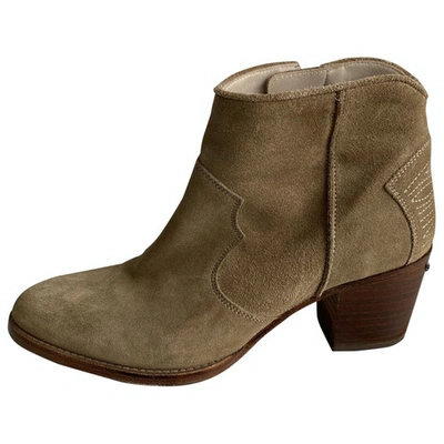 Pre-owned Zadig & Voltaire Molly Beige Suede Ankle Boots