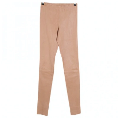 Pre-owned Stouls Beige Leather Trousers