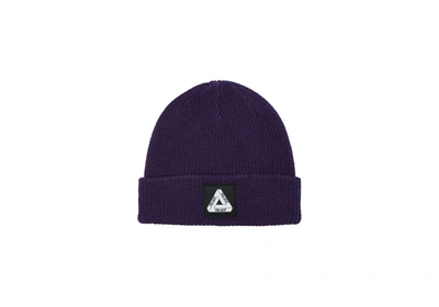 Pre-owned Palace  Tri-ferg Patch Beanie Purple