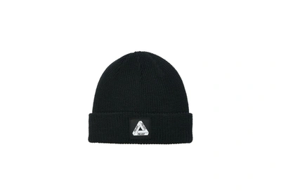 Pre-owned Palace Tri-ferg Patch Beanie Black/white