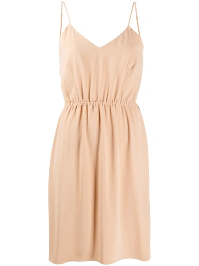 Mm6 Maison Margiela V-neck Sleeveless Dress In Powder