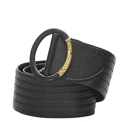 Pre-owned Dior Black Leather Belt