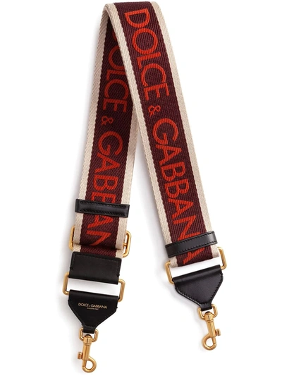 Dolce & Gabbana Logo Detachable Shoulder Strap In Brown