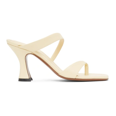 Neous Off-white Leather Sika 80 Heeled Sandals In Pastel Yellow
