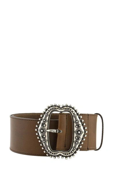 Etro Leather Belt In Brown