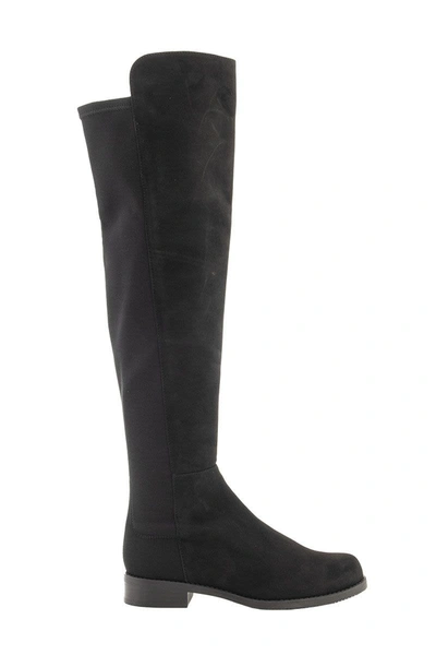 Stuart Weitzman 5050 Boot Suede With Stretch Elastic Back In Black