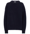 The Row Ophelia Oversize Crewneck Wool & Cashmere Sweater In Grey