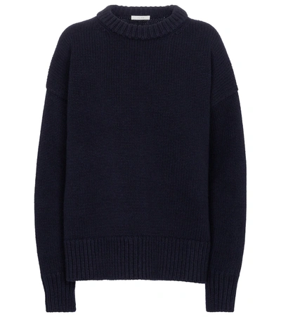 The Row Ophelia Oversize Crewneck Wool & Cashmere Jumper In Grey