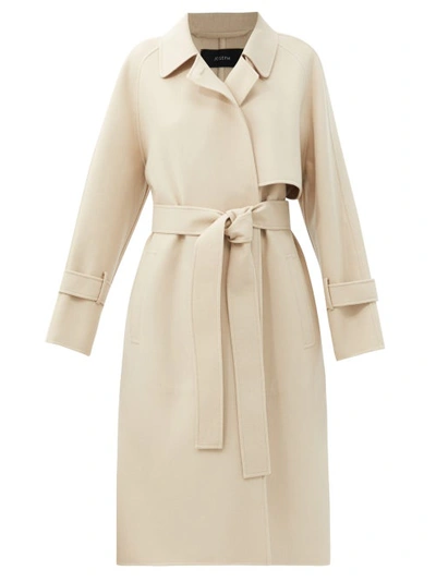 Joseph Womens Champagne Cottrell Wool And Cashmere-blend Coat 8 In Neutral