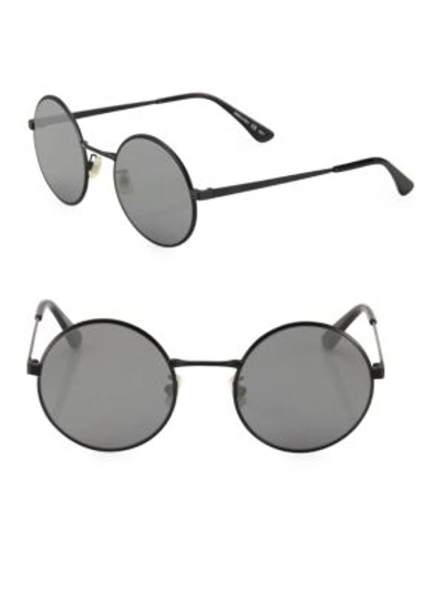 Saint Laurent Sl 136 Zero 52mm Round Sunglasses In Black