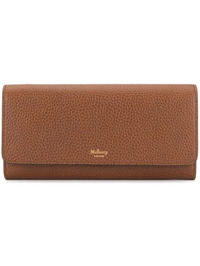 Mulberry Grained-leather Continental Wallet In Brown
