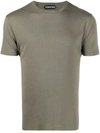 Tom Ford Tf Embroidery Lyocell & Cotton T-shirt In Green