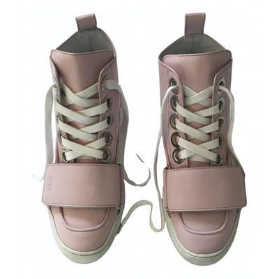 Pre-owned N°21 Leather Trainers In Pink