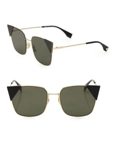 Fendi 55mm Squared Cat Eye Sunglasses In Brown