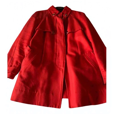 Pre-owned Dolce & Gabbana Red Cotton Trench Coat