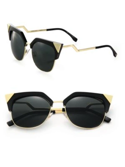 Fendi 54mm Metal Cat Eye Sunglasses In Black