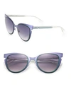 Fendi 52mm Notched Cat Eye Metal Sunglasses In Violet