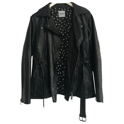 Pre-owned Moschino Cheap And Chic Leather Biker Jacket In Black