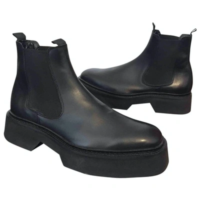 Pre-owned Asos Design Black Leather Boots