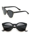 Dior Sideral 53mm Round Sunglasses In Black