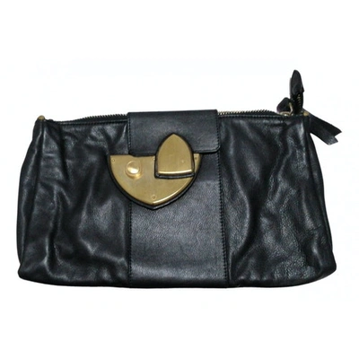 Pre-owned Vionnet Black Leather Clutch Bag