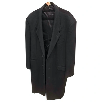 Pre-owned Dior Cashmere Coat In Navy