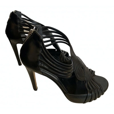Pre-owned Sergio Rossi Leather Sandal In Black