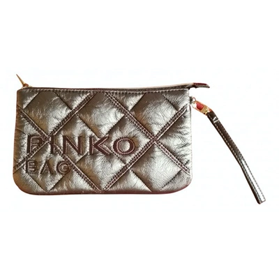 Pre-owned Pinko Cloth Clutch Bag In Brown