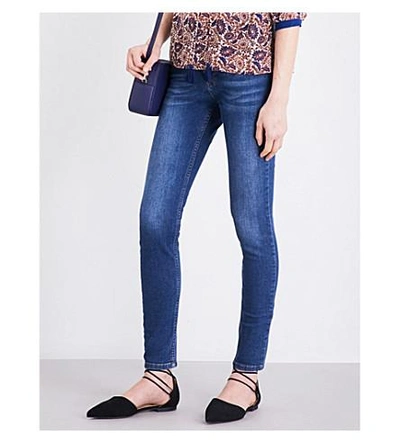 Whistles Skinny Mid-rise Stretch-denim Jeans In Blue