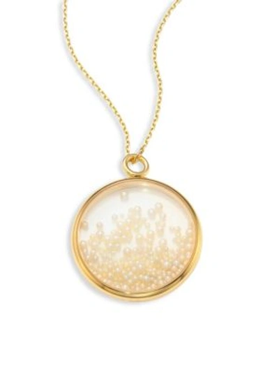 Aurelie Bidermann Fine Pearl & 18k Yellow Gold Medallion