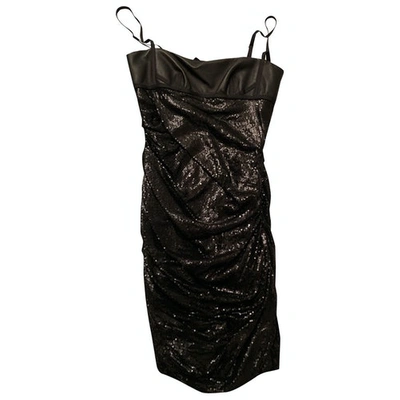Pre-owned Alexander Wang Glitter Mid-length Dress In Black