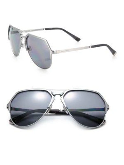 Dolce & Gabbana 59mm Polarized Metal Aviator Sunglasses In Matte Gunmetal