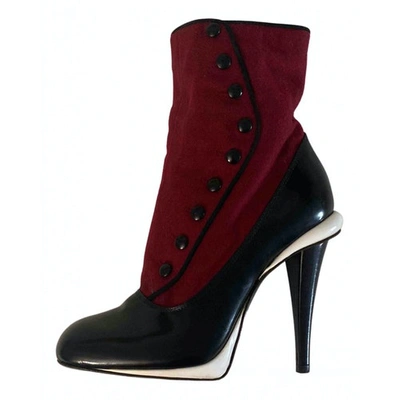 Pre-owned Fendi Lace Up Boots In Multicolour