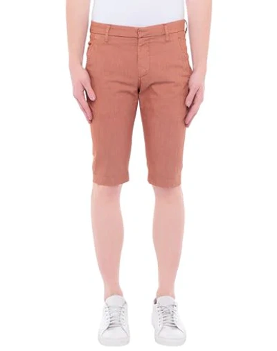 Dondup Man Shorts & Bermuda Shorts Rust Size 30 Cotton, Polyester, Elastane In Red
