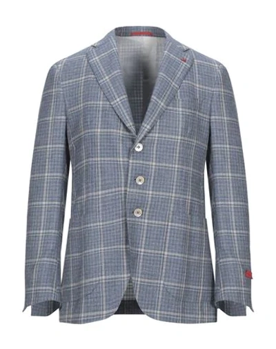 Isaia Suit Jackets In Pastel Blue