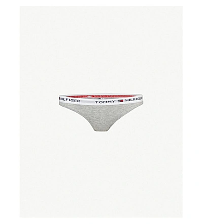 Tommy Hilfiger Iconic Stretch-jersey Bikini Briefs In Grey Heather