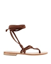 P.a.r.o.s.h Toe Strap Sandals In Brown