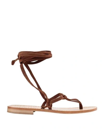 P.a.r.o.s.h Toe Strap Sandals In Brown