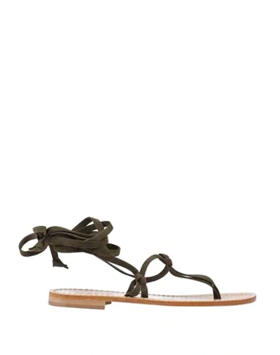 P.a.r.o.s.h Toe Strap Sandals In Green
