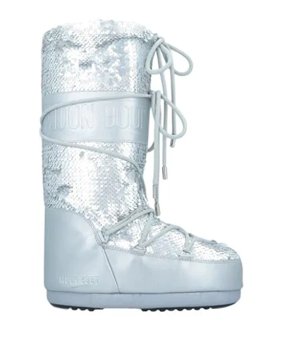 Moon Boot Knee Boots In Silver