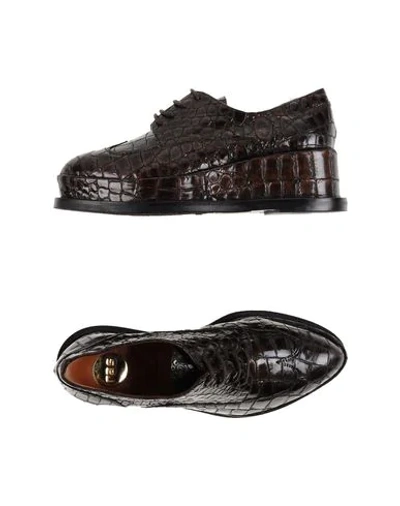 Ras Lace-up Shoes In Dark Brown