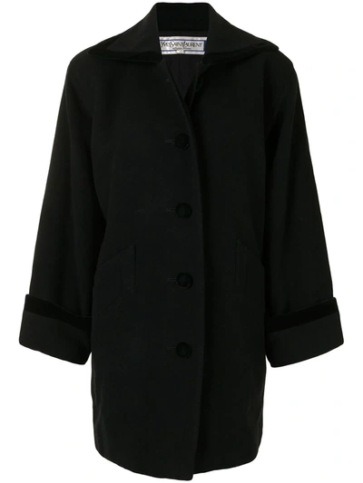 Pre-owned Saint Laurent Single-breasted Short Coat In Black